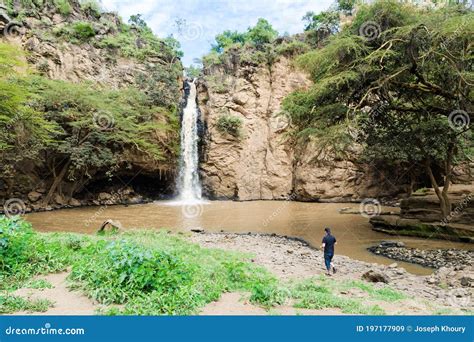 Tourist Visiting Makalia Waterfall, Lake Nakuru, Kenya Editorial Stock ...