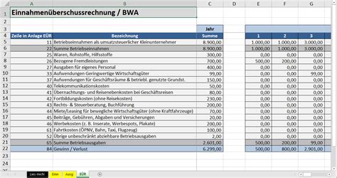 EÜR Light kostenlose Excel Vorlage für Kleinunternehmer Pierre Tunger