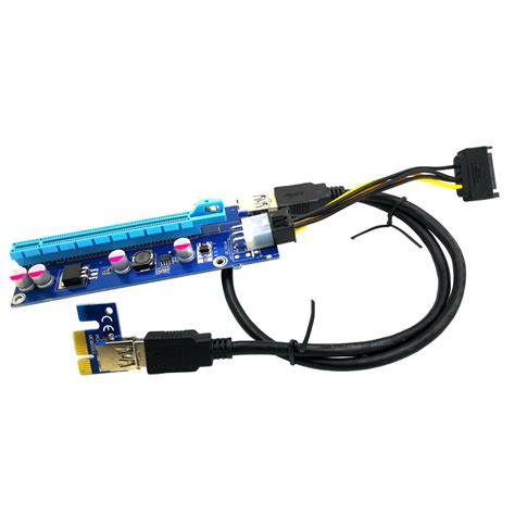 Usb30 Pci E Express 1x To 16x Extender Riser Card Adapter Sata 6pin Cable