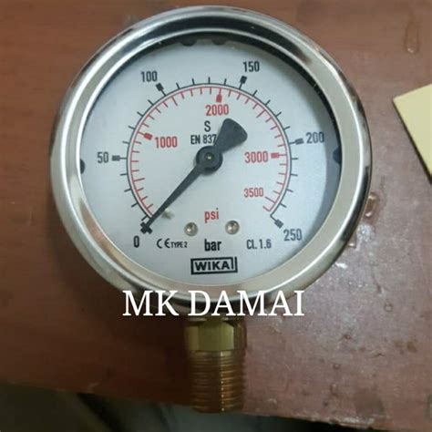 Jual Pressure Gauge Wika Ss Brass Bar Inch Drat Inch