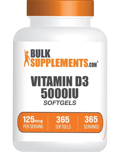 BulkSupplements Vitamin D3 Softgels 5000IU Vitamin D Supplements