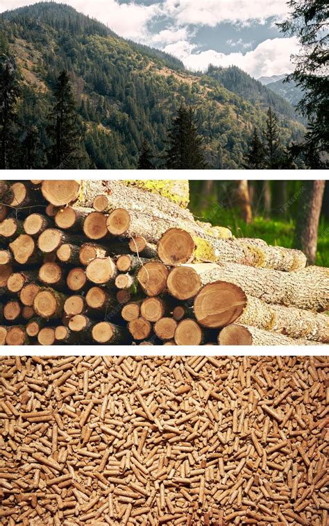 Premium Photo | Wood pellets for stoves and boilers Steps of production