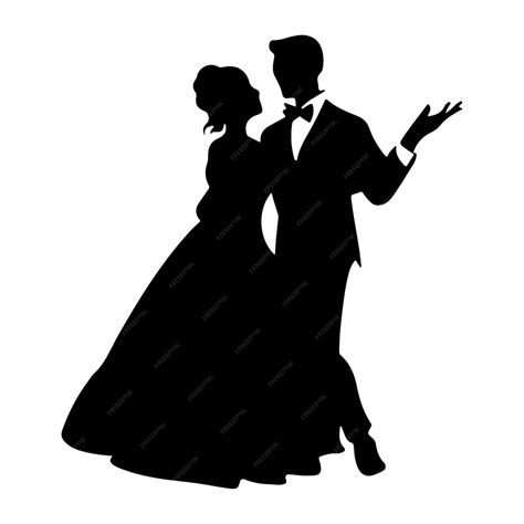 Premium Vector Silhouettes Of Romantic Couple Isolated On White