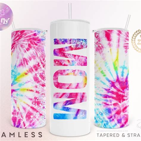 Tye Dye Mama 20oz Tumbler Sublimation Designs Pink Hippie Etsy