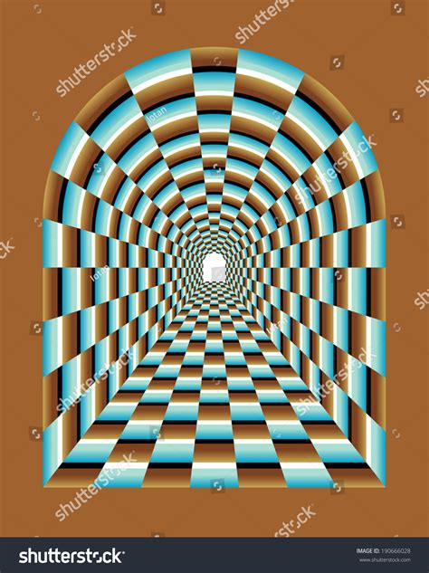 Abstract Tunnel Illusion Tunnel Vision Optical Stock Vector 190666028