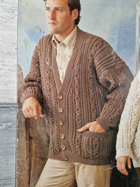 Wendy Aran Vintage Knitting Pattern Chunky Aran Cardigan Etsy Uk