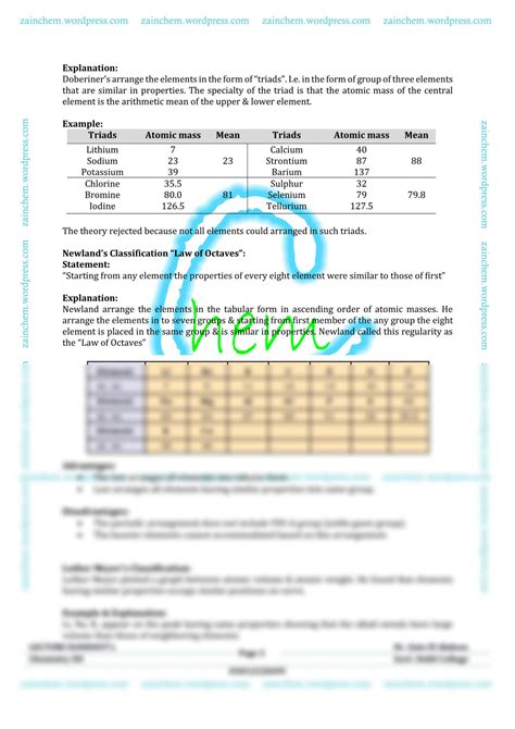 SOLUTION Periodic Classification Of Elements Studypool