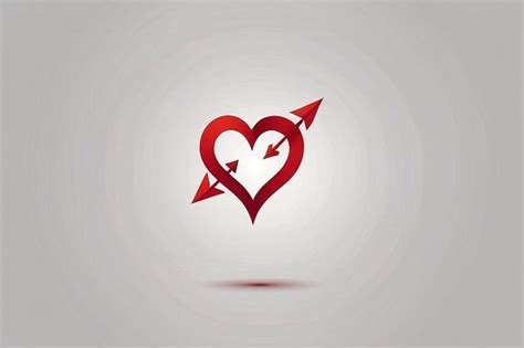 Premium Photo Abstract Love Logo And Arrow Design Vector Red Color