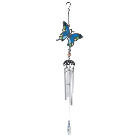 Stained Glass Butterfly Wind Chime Hanging Ornament Pt