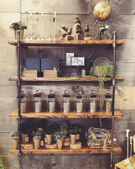 Modern farmhouse look with industrial shelving using black steel pipe. Steel Shelving ...