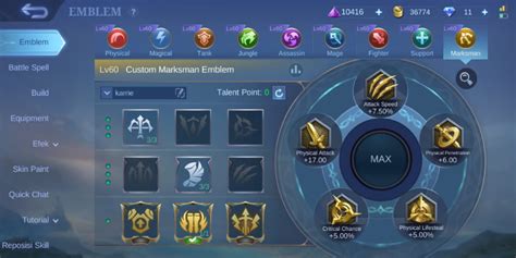 Kamus Emblem Mobile Legends Edisi Emblem Marksman