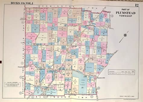 Plumstead Township Map, Original 1948 Bucks County Atlas ...