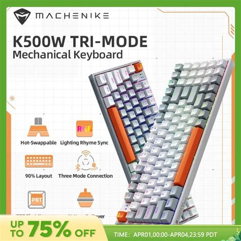 Machenike K W Kablosuz Mekanik Klavye Hot Swap Tri Mod Tu Lar Rgb