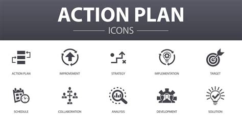 Premium Vector Action Plan Simple Concept Icons Set Contains Such