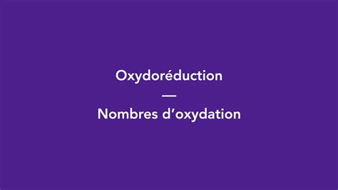 Nombres D Oxydation Youtube