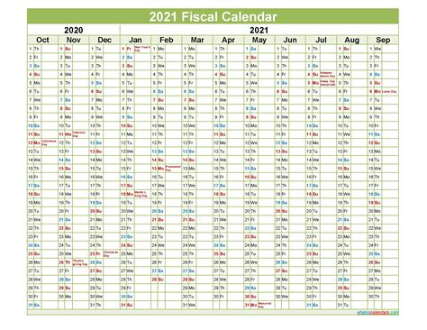 Fiscal Year Quarters Calendar 2021 | Month Calendar Printable