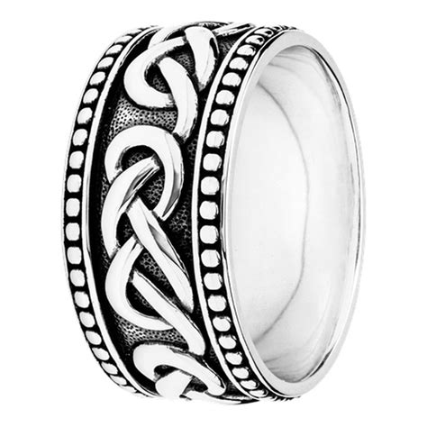 Silver Celtic Knot Endless Weave Men S Rings Shanore Irish Jewlery