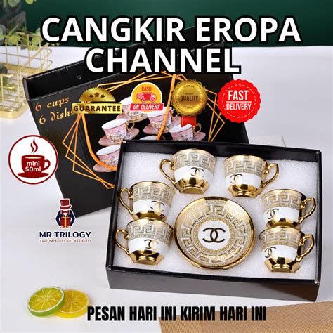 Jual Hampers Cangkir Set Keramik Tatakan Merk Series Souvenir Mug Gelas