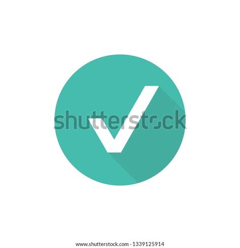 Check Mark Valid Seal Icon White Stock Vector Royalty Free