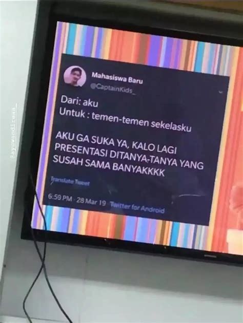 Gambar Nyeleneh Slide Presentasi Kuliah Saat Sesi Tanya Jawab Ini