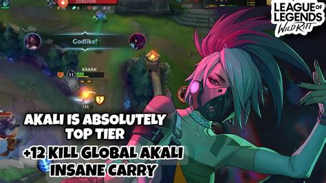 Wild Rift Akali 12 Kill Insane Hyper Carry Global Akali Gameplay