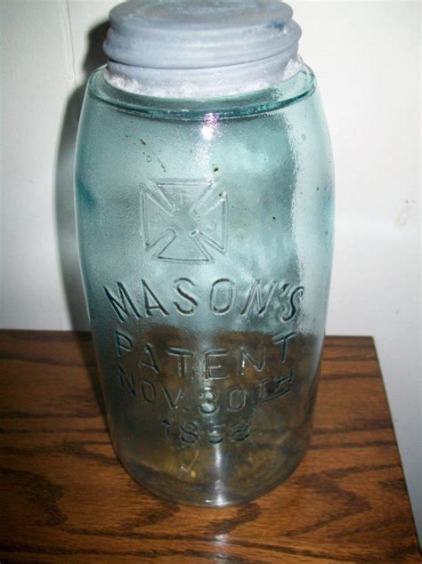 Masons Patent Nov 30th 1858 Blue Half Gallon Mason Jar Half Gallon Mason Jars Vintage Mason