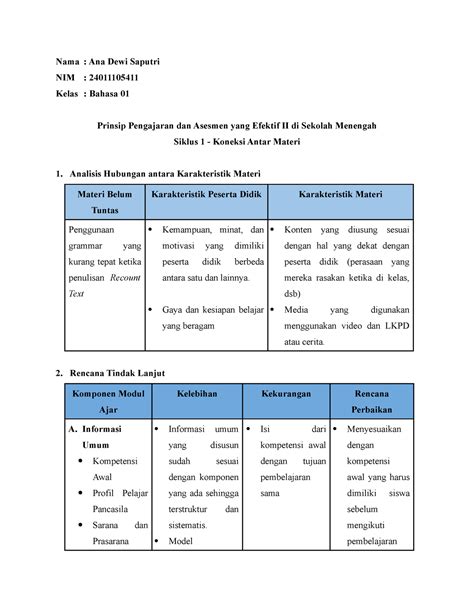 T A Koneksi Antar Materi Analisis Hubungan Nama Ana Dewi Saputri