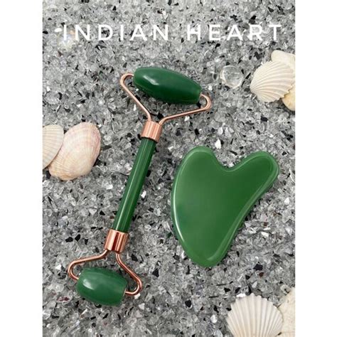 INDIAN HEART Набор Гуаша / Массажёр для лица / Мезороллер для тела ...