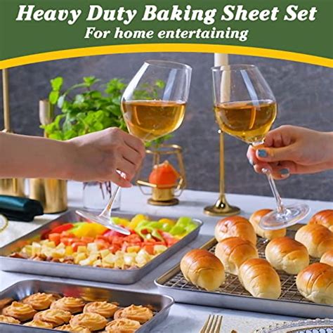 Baking Sheet With Rack Set 3 Pans 3 Racks Stainless Steel Cookie