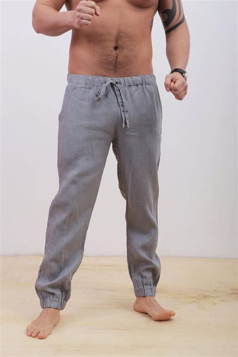 Mens Linen Pants Summer Pants Lounge Pants Linen Trousers T For