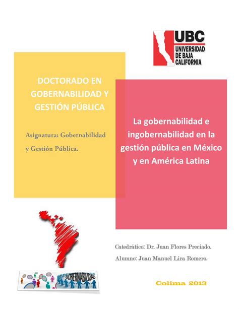 PDF Monografia gobernabilidad ingobernabilidad México y América