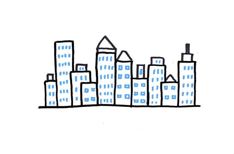 Easy Skyline Drawing | Free download on ClipArtMag