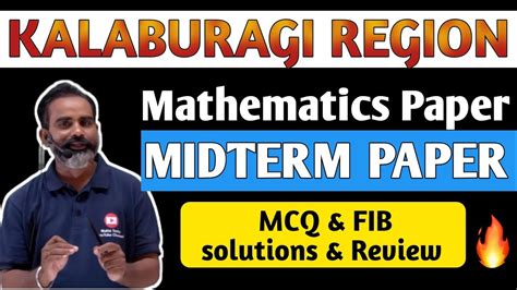 Nd Puc Maths Mid Term Important Questions Mcq Midterm Solution