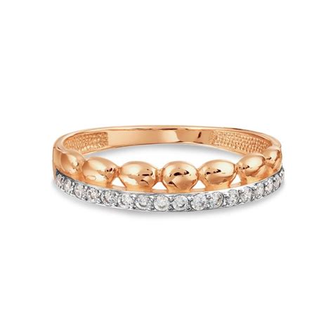 Ringe Damen Ring mit Zirkonia 585 Rotgold DR18004 Größe 55 17 5