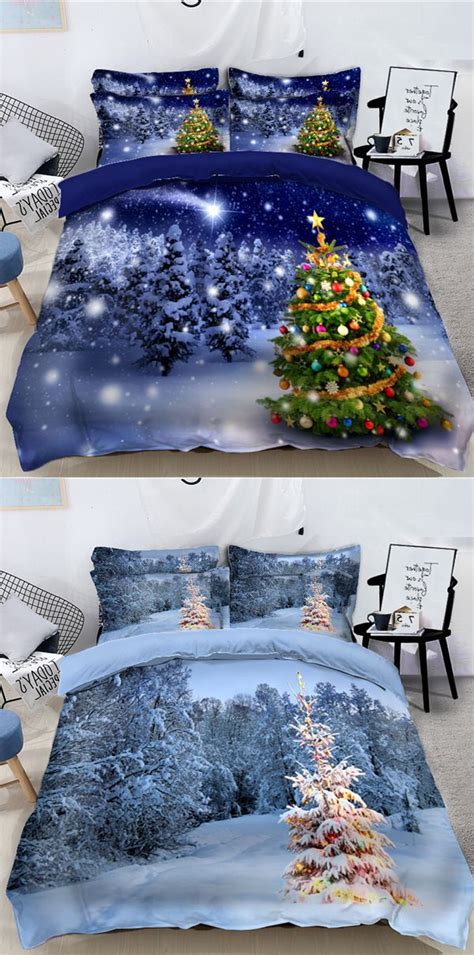 Christmas Tree And Snowy Night 3d Bedding Sets Bedding Sets 3d