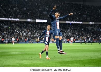 Kylian Mbappe Celebrates Goal After Scoring Stock Photo 2340356603 ...