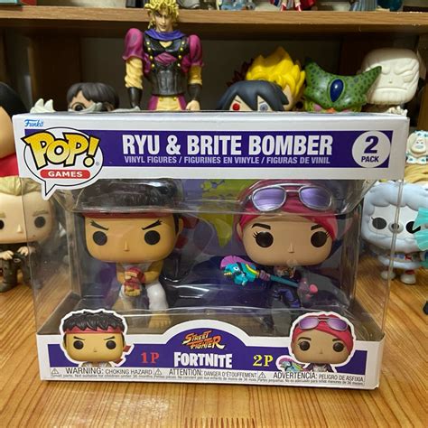 กล่อง 8 10 Funko Pop เกม Fortnite 2 Pack Ryu And Brite Bomber Street