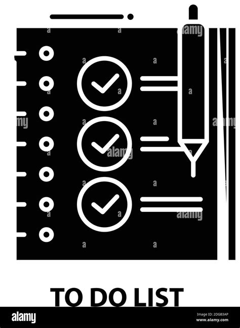 Icono De Lista De Tareas Signo De Vector Negro Con Trazos Editables