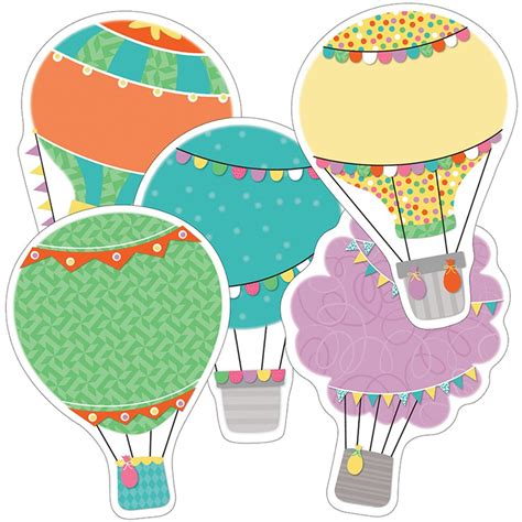 Up And Away Hot Air Balloons Cut Outs Pack Of 36 Cd 120525 Carson