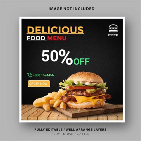 Premium Vector Psd Food Menue Restaurant Social Media Banner Template