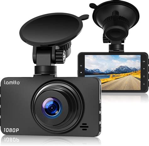 Lamtto Dash Cam 1080p Fhd 3 Inch Rechargeable Dash Cameras Fish Eye Car