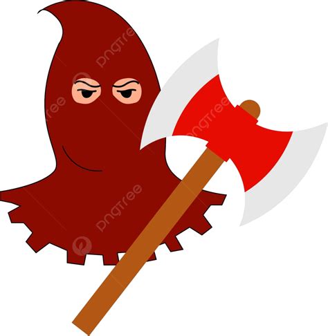 Illustrated Vector Of An Axewielding Executioner Against A White