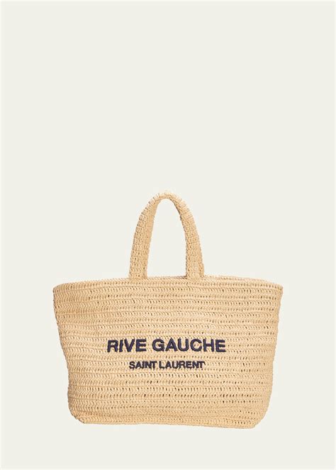 Saint Laurent Rive Gauche Raffia Tote Bag In Nat Multi ModeSens