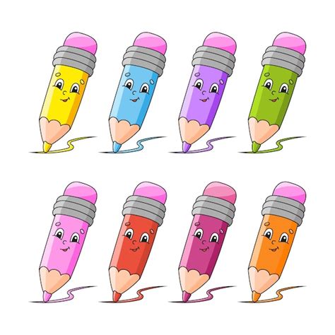 Premium Vector Back To School Theme Set Color Pencils