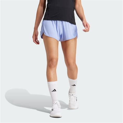 Adidas Pacer All Gym Seasonal Rib High Rise Tonal Stripes Shorts