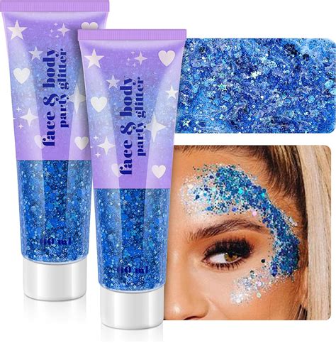 Body Glitter Gel Holographic Face Glitter Gel Sequins For Hair Lip Eyeshadow