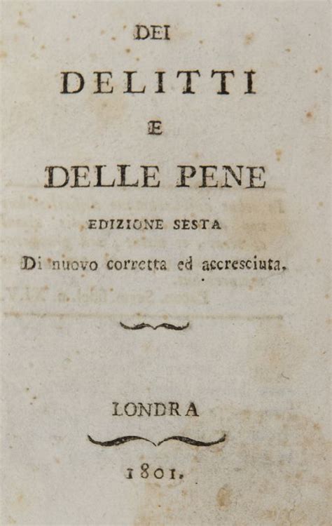 Beccaria Cesare Dei Delitti E Delle Pene Asta Libri Manoscritti E