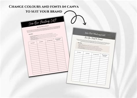 Printable Sign up Sheet for Events | Editable in Canva | Email Sign up