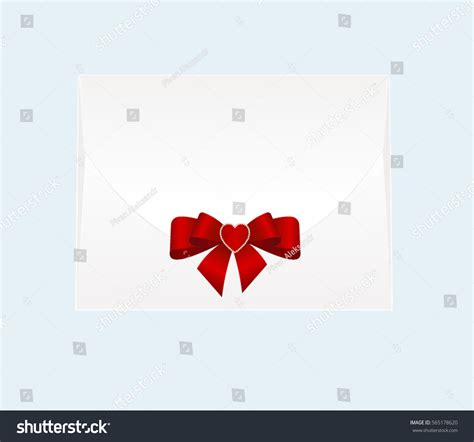 Envelope Shiny Red Satin Bow Illustration Stock Vector Royalty Free