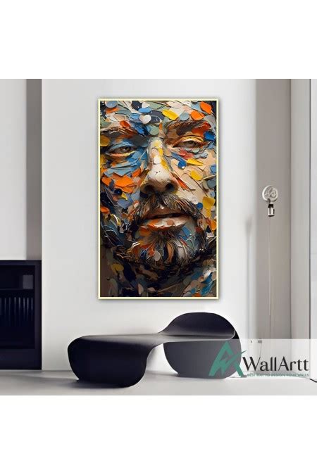 Abstract Man Face 3d Heavy Textured Partial Oil Painting TPS 592 WallArtt